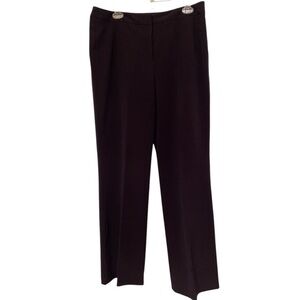 SIGNATURE by LARRY LEVINE Wide Leg Dress Pants in Dark Brown Size 12